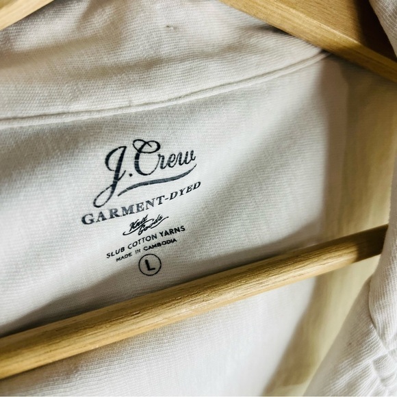 J. Crew White Cotton Soft Utility Chore Work Shirt L - Picture 5 of 6